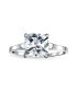 Simple Traditional 3CT Cubic Zirconia Square Brilliant Princess Cut AAA CZ Solitaire Engagement Ring For Women Thin 1.5 MM Band