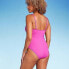 Women's Shaping Square Neck One Piece Swimsuit - Shade & Shore Hot Pink M