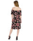 ფოტო #5 პროდუქტის Petite Printed Off-The-Shoulder Swing Dress