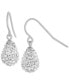 ფოტო #1 პროდუქტის Crystal Pavé Teardrop Drop Earrings in Sterling Silver, Created for Macy's