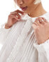 Фото #2 товара Monki long sleeve frill collared shirt blouse in white