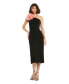 ფოტო #1 პროდუქტის Women's Crepe One Shoulder Flower Detail Midi Dress