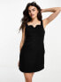 Фото #1 товара Waven novi sweatheart stretch denim mini dress in black