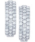 ფოტო #3 პროდუქტის Diamond Pavé Small Huggie Hoop Earrings (1 ct. t.w.) in 14k White Gold