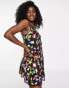 Miss Selfridge Premium festival embellished strappy cami dress in neon floral - MULTI