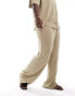 Фото #3 товара ASOS DESIGN Curve low rise linen look trouser in taupe