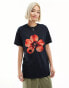 Фото #1 товара ASOS DESIGN oversized tee with pressed flower graphic in black