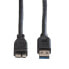ROLINE USB 3.0 Cable - A - Micro B - M/M 0.15 m - 0.15 m - USB A - Micro-USB B - USB 3.2 Gen 1 (3.1 Gen 1) - Black