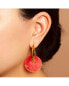ფოტო #4 პროდუქტის Women's Donut Charm Chunky Hoop Earrings