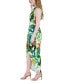 Women's Printed Knot-Neck Tulip-Hem Maxi Dress