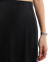 & Other Stories fluid jersey maxi skirt with side split in black