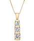 Фото #1 товара Macy's diamond Graduated Three-Stone Pendant Necklace (1 ct. t.w.) in 14k White Gold or 14k Yellow Gold, 18" + 2" extender