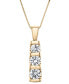 Фото #2 товара Diamond Graduated Three-Stone Pendant Necklace (1 ct. t.w.) in 14k White Gold or 14k Yellow Gold, 18" + 2" extender