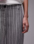 Topshop Tall stripe low slung linen trousers in multi