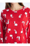 Фото #10 товара Комплект пижамы в новогоднем стиле с длинным рукавом для женщин Bisiklet Yaka Yılbaşı Temalı
