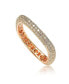Suzy Levian Sterling Silver Cubic Zirconia Thin Modern Pave Square Eternity Band Ring