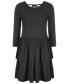 ფოტო #1 პროდუქტის Big Girls Ribbed-Knit Tiered Ruffled Dress, Created for Macy's