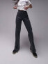 Фото #4 товара Topshop acid wash rib straight leg trouser in charcoal