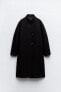 High neck wool blend coat