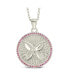 Sterling Forever silver-Tone or Gold-Tone Pink Cubic Zirconia Butterfly Bindi Pendant Necklace