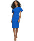 ფოტო #1 პროდუქტის Petite Jewel-Neck Scuba Crepe Sheath Dress