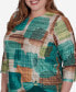 ფოტო #5 პროდუქტის Plus Size Emerald Isle Women's Colorblock Texture Top