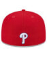 Фото #2 товара Men's Red Philadelphia Phillies Game Day Overlap 59FIFTY Fitted Hat
