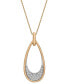 ფოტო #1 პროდუქტის Diamond Oval Pavé Pendant Necklace (1/6 ct. t.w.) in 14k Gold, 16" + 2" extender, Created for Macy's