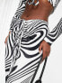 Фото #3 товара Sixth June co-ord psychedelic print trousers in black and white