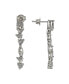 ფოტო #2 პროდუქტის Suzy Levian Sterling Silver Cubic Zirconia Multi-Cut Cluster Long Drop Dangle Earrings