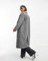 Glamorous longline relaxed coat in brushed grey marl