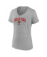 Фото #2 товара Women's Heather Gray Texas Tech Red Raiders Evergreen Campus V-Neck T-shirt