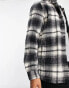 Threadbare check overshirt in black