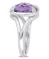 Фото #4 товара Кольцо Macy's Amethyst White Topaz Split Shank Cocktail