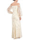 Фото #3 товара Women's Sequin Embroidered Balloon-Sleeve Gown