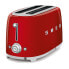 Фото #3 товара SMEG Four Slice Toaster Red TSF02RDEU - 4 slice(s) - Red - Steel - Buttons - Level - Rotary - China - 1500 W