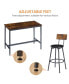 Industrial Style Pub Table Set with 4 Bar Chairs