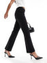 Mango slim button waist trouser in black