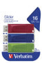 Фото #2 товара Verbatim Slider - USB Drive - 3x16 GB - Blue/Red/Green - 16 GB - USB Type-A - 2.0 - Slide - 8 g - Blue - Green - Red