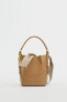 Mini bucket bag with topstitching