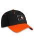 Фото #4 товара Men's Black, Orange Philadelphia Flyers Authentic Pro Rink Two-Tone Flex Hat