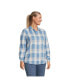 ფოტო #2 პროდუქტის Plus Size Flannel Boyfriend Fit Long Sleeve Shirt