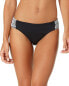 Фото #1 товара Anne Cole Crochet Shirred Tab-Side Bikini Bottom, Black/White, Medium 307053