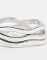 Фото #3 товара ASOS DESIGN 3 pack stackable molten band rings in burnished silver