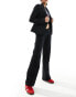 Фото #8 товара Weekday Keela co-ord dot jacquard trousers in black