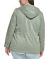 Фото #2 товара Plus Size Zip-Front Long-Sleeve Hooded Jacket