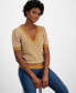 ფოტო #1 პროდუქტის Women's Dot Knit Puff-Sleeve Sweater