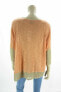 Grace Elements Womens Colorblock Pullover Sweater Top Peach Taupe S