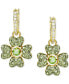 ფოტო #2 პროდუქტის Gold-Tone Color Crystal Clover Charm Hoop Earrings