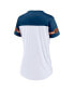 ფოტო #4 პროდუქტის Women's White Chicago Bears Dueling Slant V-Neck Lace-Up T-shirt